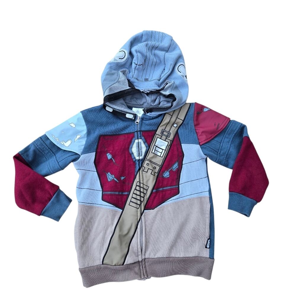 Disney The‎ Mandalorian Bounty Hunter Zip-Up Sweatshirt Kids Sz 5/6 Star Wars